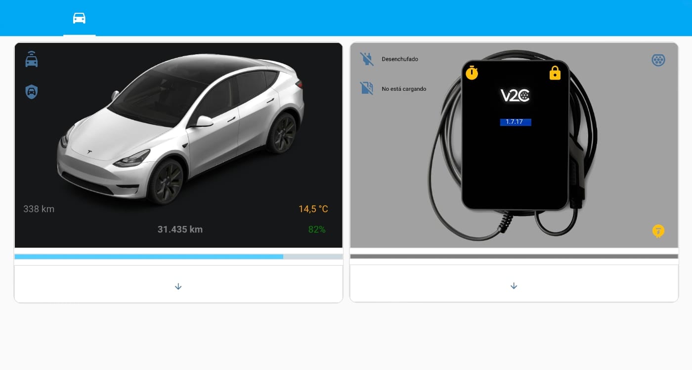 E0825: Tarjetas para Tesla y cargador en Home Assistant