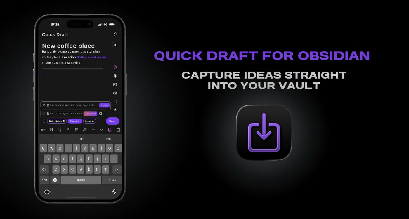 Quick Draft for Obsidian: capturando ideas al vuelo