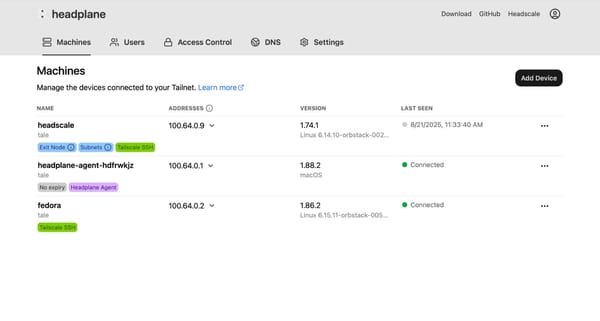 Headplane para gestionar mi red Headscale / Tailscale